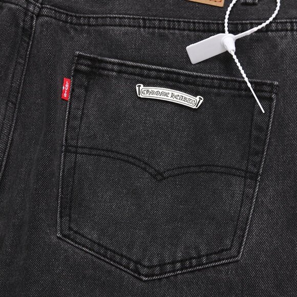 Chrome Heart Leather Patch Jeans - Picture 3 of 11